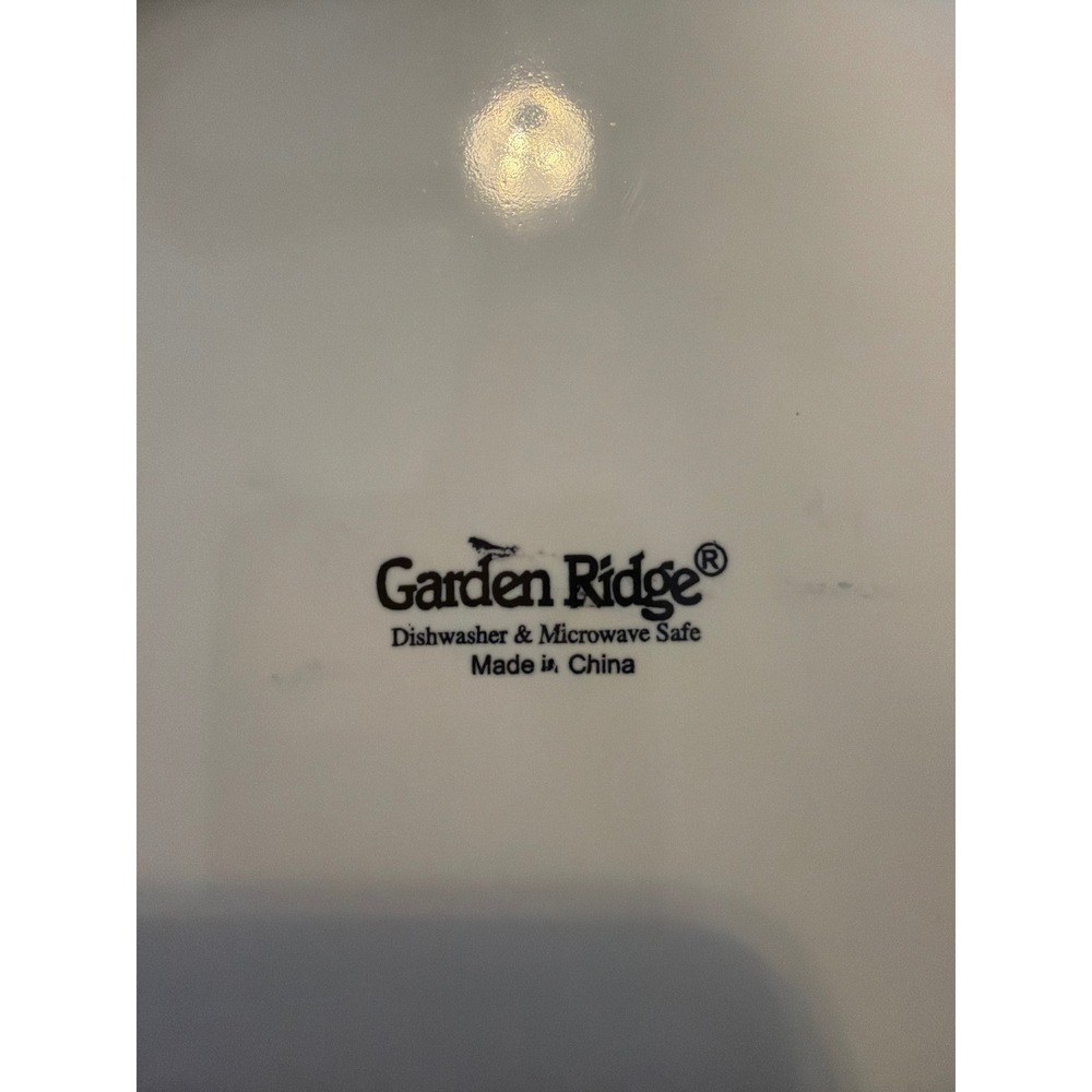 Garden Ridge Cream Ceramic Dinner Plate 10.5 Inch Round Ribbed Rim White - Picture 3 of 3
